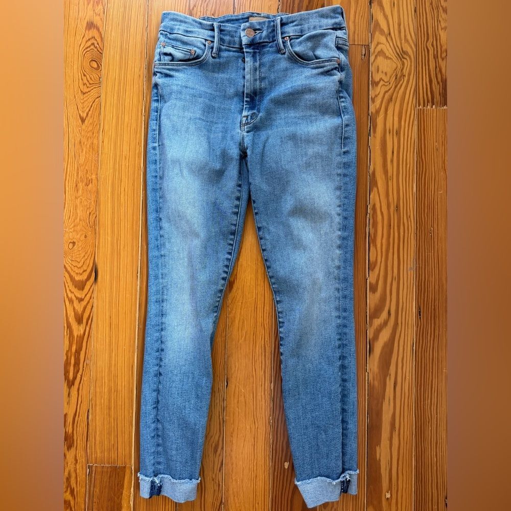 MOTHER High Waisted Looker Ankle Fray Jeans